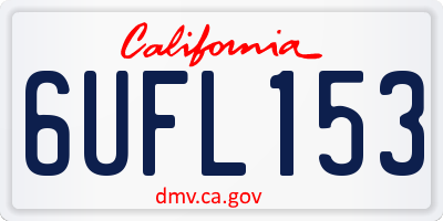 CA license plate 6UFL153