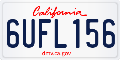 CA license plate 6UFL156