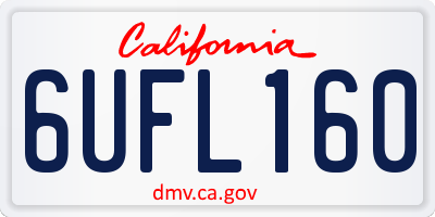 CA license plate 6UFL160