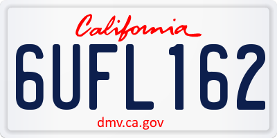 CA license plate 6UFL162