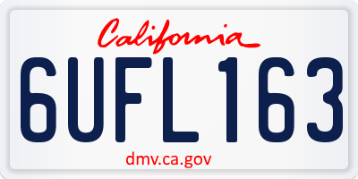 CA license plate 6UFL163