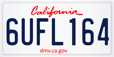 CA license plate 6UFL164