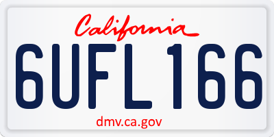 CA license plate 6UFL166