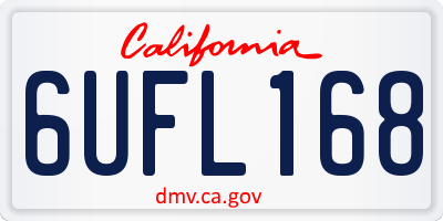 CA license plate 6UFL168