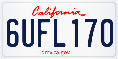 CA license plate 6UFL170