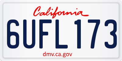 CA license plate 6UFL173