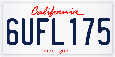 CA license plate 6UFL175