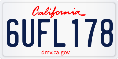 CA license plate 6UFL178