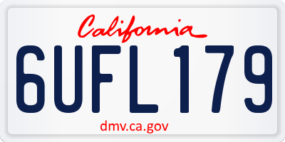 CA license plate 6UFL179