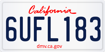 CA license plate 6UFL183