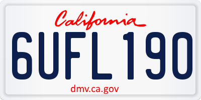 CA license plate 6UFL190