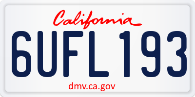 CA license plate 6UFL193