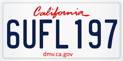 CA license plate 6UFL197