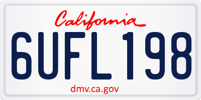 CA license plate 6UFL198