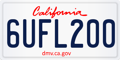 CA license plate 6UFL200