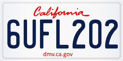 CA license plate 6UFL202