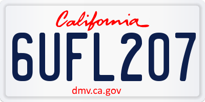 CA license plate 6UFL207