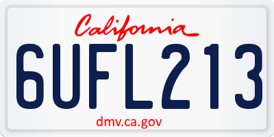 CA license plate 6UFL213