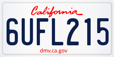 CA license plate 6UFL215