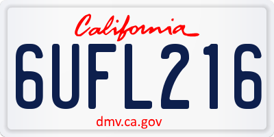 CA license plate 6UFL216
