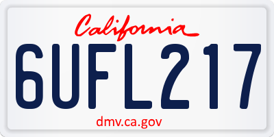 CA license plate 6UFL217