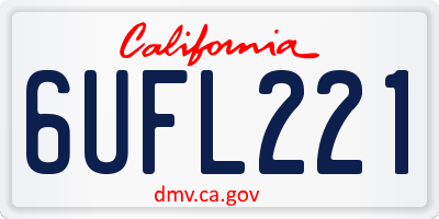 CA license plate 6UFL221