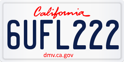 CA license plate 6UFL222