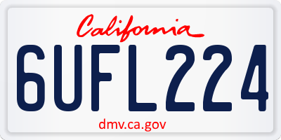 CA license plate 6UFL224