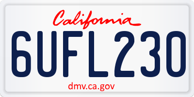 CA license plate 6UFL230