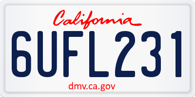 CA license plate 6UFL231