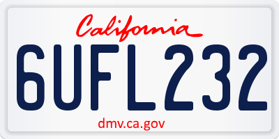 CA license plate 6UFL232