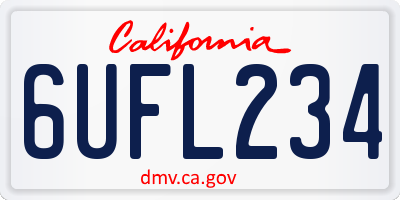 CA license plate 6UFL234
