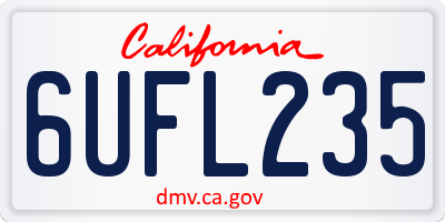 CA license plate 6UFL235