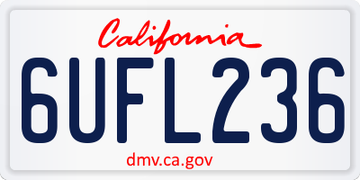 CA license plate 6UFL236