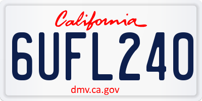 CA license plate 6UFL240
