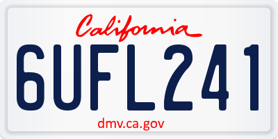 CA license plate 6UFL241