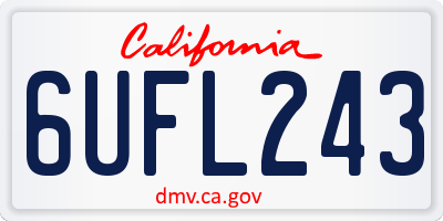 CA license plate 6UFL243