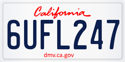 CA license plate 6UFL247