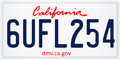 CA license plate 6UFL254