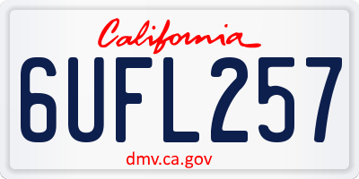 CA license plate 6UFL257