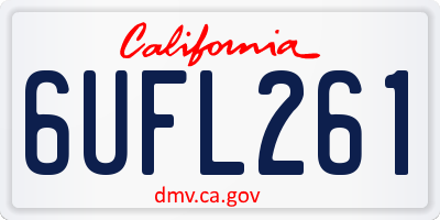 CA license plate 6UFL261
