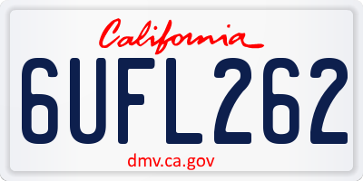 CA license plate 6UFL262