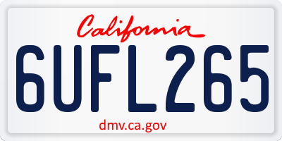 CA license plate 6UFL265