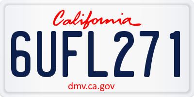 CA license plate 6UFL271