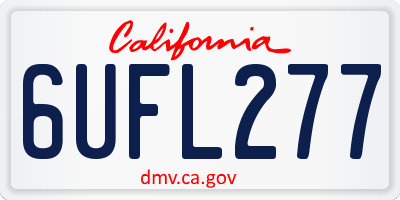 CA license plate 6UFL277
