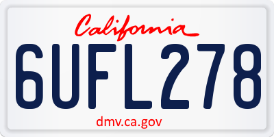 CA license plate 6UFL278