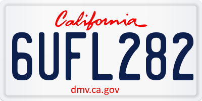 CA license plate 6UFL282