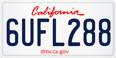 CA license plate 6UFL288