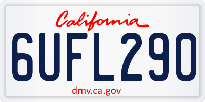 CA license plate 6UFL290