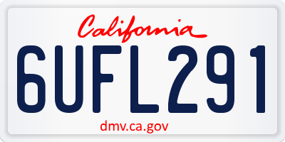 CA license plate 6UFL291